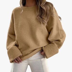 Cozy Tan Oversized Women's Sweater